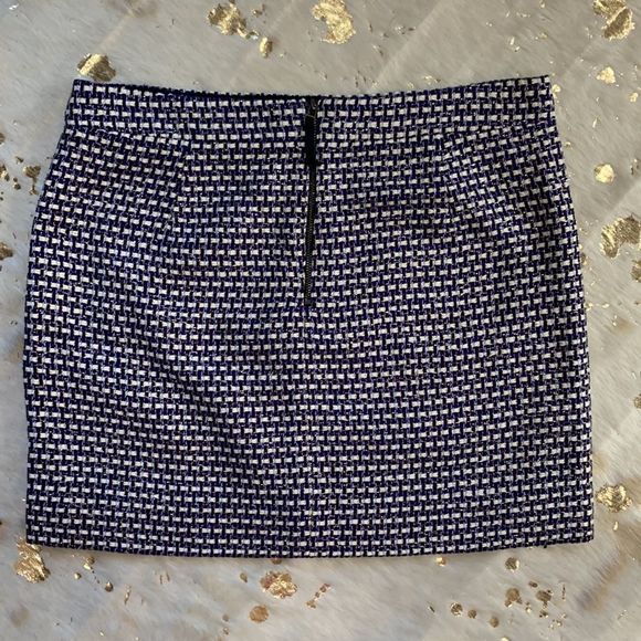 NWOT J. Crew Metallic Tweed Woven Skirt with Back Zipper Size 6 💗 - Picture 3 of 7